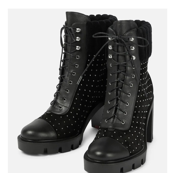 Christian Louboutin Dakita Lug 70 ankle leather boot - Picture 1 of 9